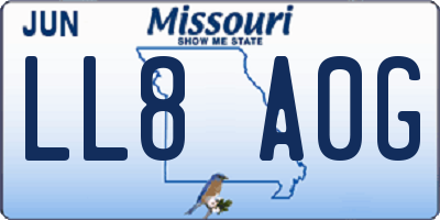 MO license plate LL8A0G