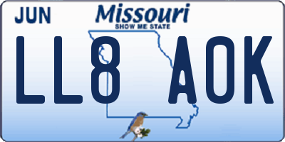 MO license plate LL8A0K