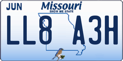 MO license plate LL8A3H