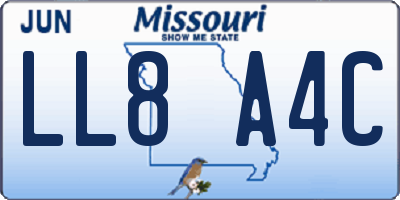 MO license plate LL8A4C