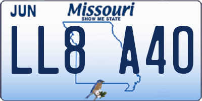 MO license plate LL8A4O