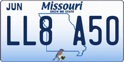 MO license plate LL8A5O