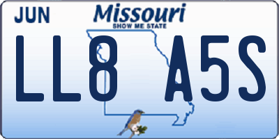 MO license plate LL8A5S