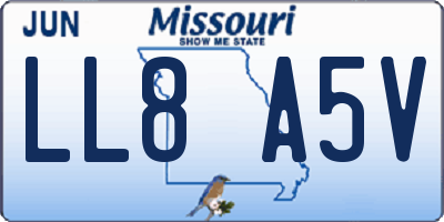 MO license plate LL8A5V