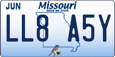 MO license plate LL8A5Y