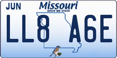 MO license plate LL8A6E