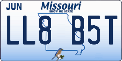 MO license plate LL8B5T