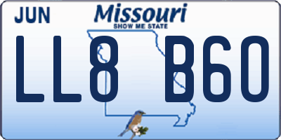 MO license plate LL8B6O