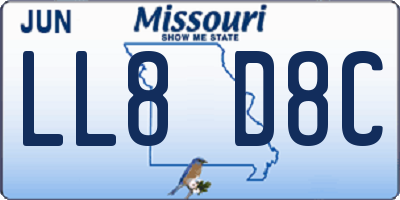 MO license plate LL8D8C