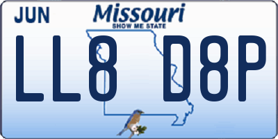 MO license plate LL8D8P