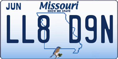 MO license plate LL8D9N