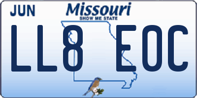 MO license plate LL8E0C