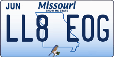 MO license plate LL8E0G