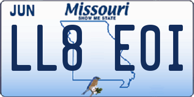 MO license plate LL8E0I