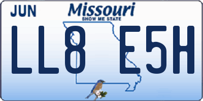 MO license plate LL8E5H