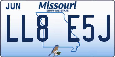 MO license plate LL8E5J