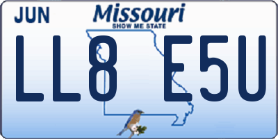 MO license plate LL8E5U