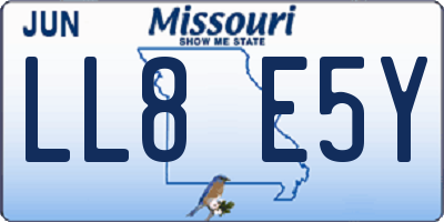 MO license plate LL8E5Y