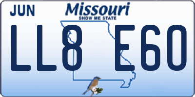 MO license plate LL8E6O