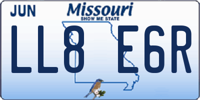 MO license plate LL8E6R