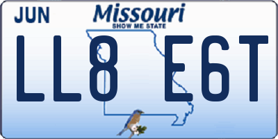 MO license plate LL8E6T