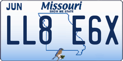 MO license plate LL8E6X