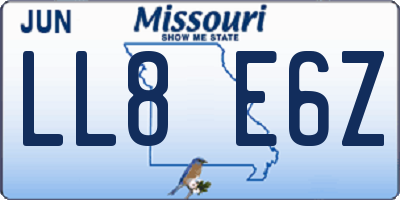 MO license plate LL8E6Z