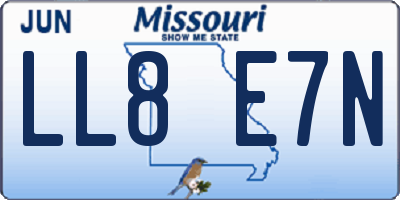 MO license plate LL8E7N