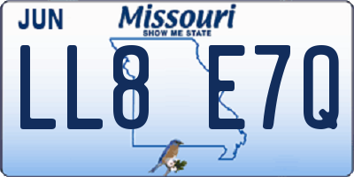 MO license plate LL8E7Q