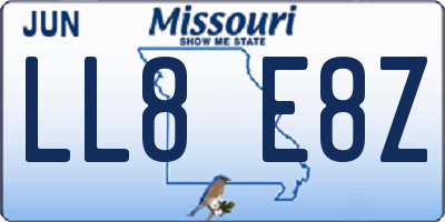 MO license plate LL8E8Z