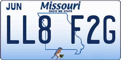 MO license plate LL8F2G