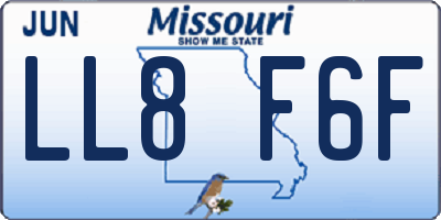 MO license plate LL8F6F