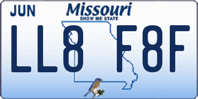 MO license plate LL8F8F