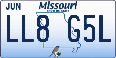MO license plate LL8G5L
