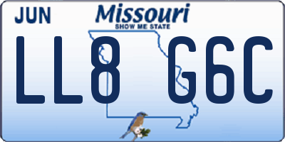 MO license plate LL8G6C