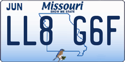 MO license plate LL8G6F