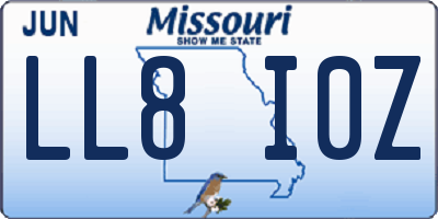 MO license plate LL8I0Z