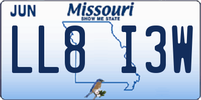 MO license plate LL8I3W
