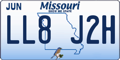 MO license plate LL8J2H