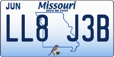 MO license plate LL8J3B