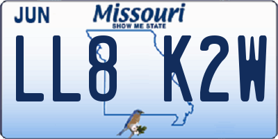 MO license plate LL8K2W