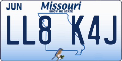 MO license plate LL8K4J
