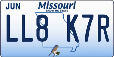 MO license plate LL8K7R