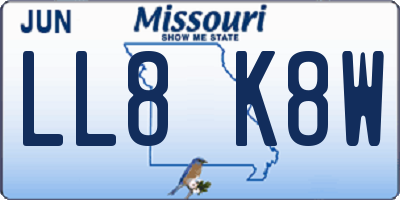 MO license plate LL8K8W