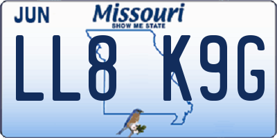 MO license plate LL8K9G