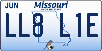 MO license plate LL8L1E