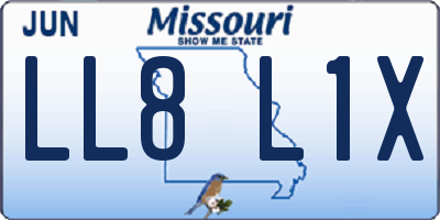 MO license plate LL8L1X
