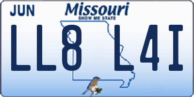 MO license plate LL8L4I
