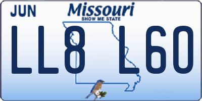 MO license plate LL8L6O