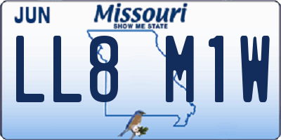 MO license plate LL8M1W